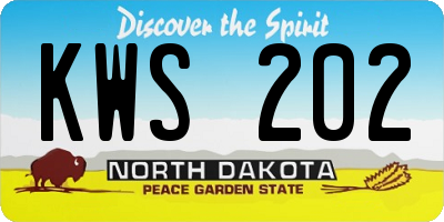 ND license plate KWS202