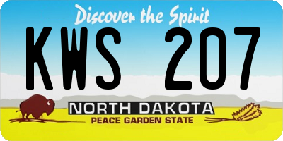 ND license plate KWS207