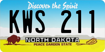 ND license plate KWS211