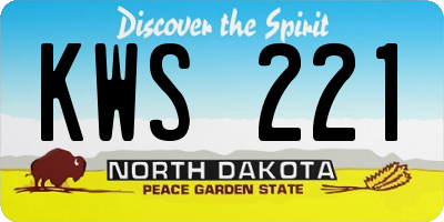 ND license plate KWS221