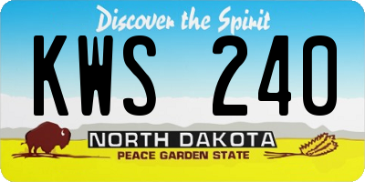 ND license plate KWS240