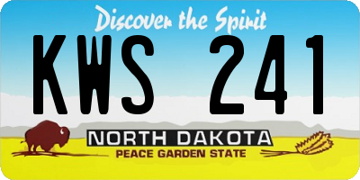 ND license plate KWS241