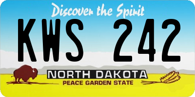 ND license plate KWS242