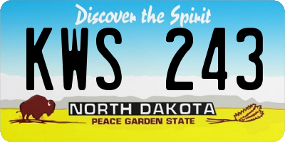 ND license plate KWS243