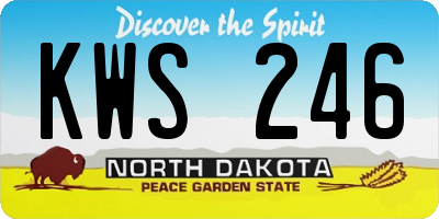 ND license plate KWS246