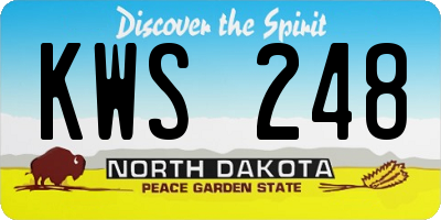 ND license plate KWS248
