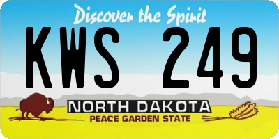 ND license plate KWS249