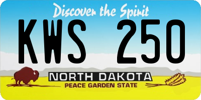 ND license plate KWS250