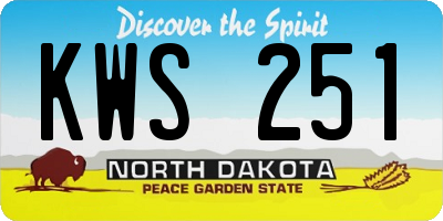ND license plate KWS251