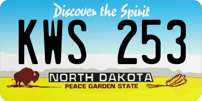 ND license plate KWS253