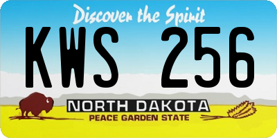 ND license plate KWS256