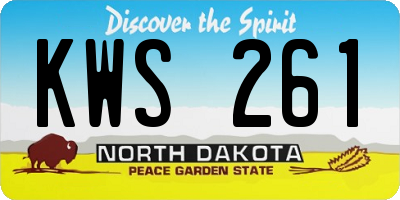 ND license plate KWS261