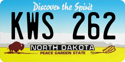 ND license plate KWS262