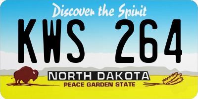 ND license plate KWS264