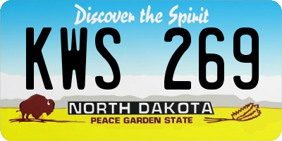 ND license plate KWS269