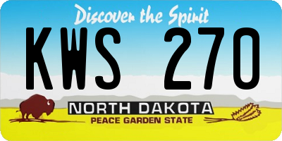 ND license plate KWS270