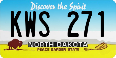 ND license plate KWS271