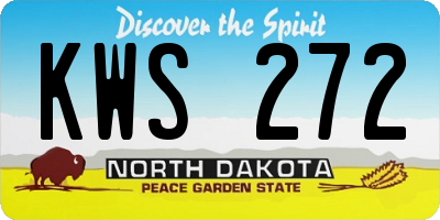 ND license plate KWS272