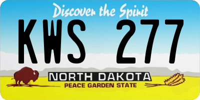 ND license plate KWS277