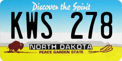 ND license plate KWS278
