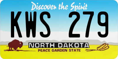 ND license plate KWS279