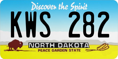 ND license plate KWS282