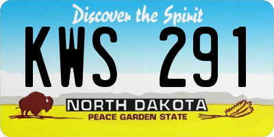 ND license plate KWS291