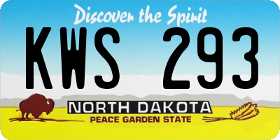 ND license plate KWS293