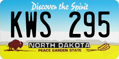 ND license plate KWS295