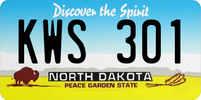 ND license plate KWS301