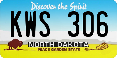 ND license plate KWS306