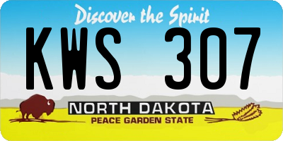 ND license plate KWS307