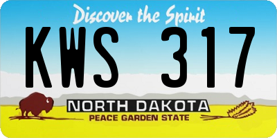 ND license plate KWS317