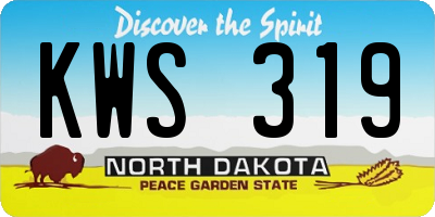 ND license plate KWS319