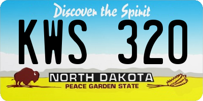 ND license plate KWS320
