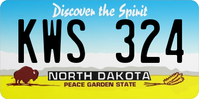 ND license plate KWS324