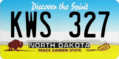 ND license plate KWS327