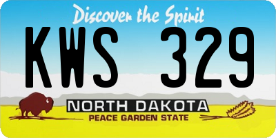 ND license plate KWS329