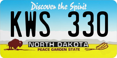 ND license plate KWS330