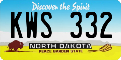 ND license plate KWS332