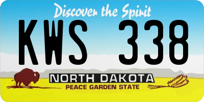 ND license plate KWS338