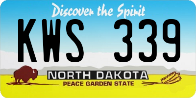 ND license plate KWS339