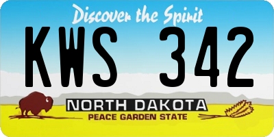 ND license plate KWS342