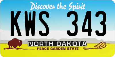 ND license plate KWS343
