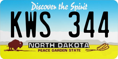 ND license plate KWS344