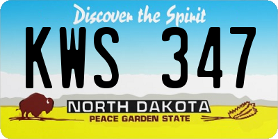ND license plate KWS347