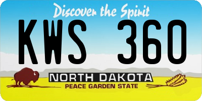 ND license plate KWS360