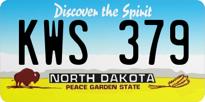 ND license plate KWS379