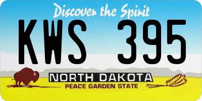 ND license plate KWS395
