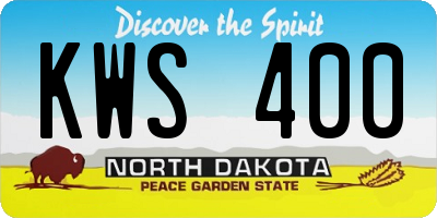 ND license plate KWS400